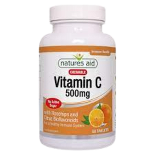 natures aid vitamin c500mg sugar free chewable (w/rosehips&citrus bioflavonoids)
