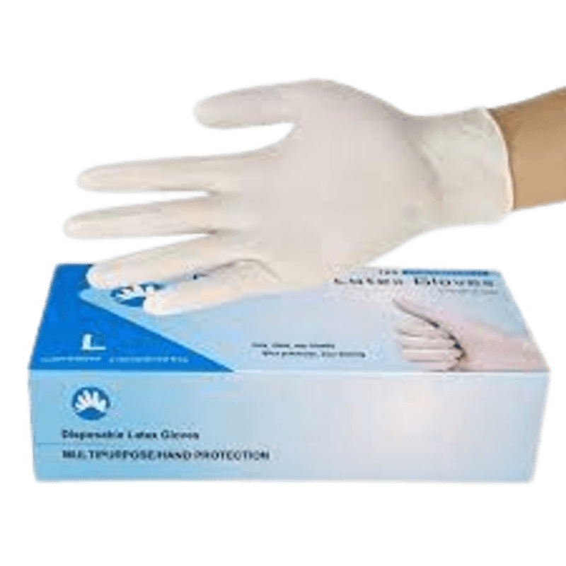 gloves latex pre powdered medium