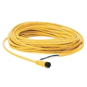 M12 kabel, 4-Pin, hunn-løse ender, Gul, Uskjermet, 15m