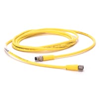 M8 kabel, 3-pin, hunn-hann, Gul, Uskjermet, 24AWG, 4m