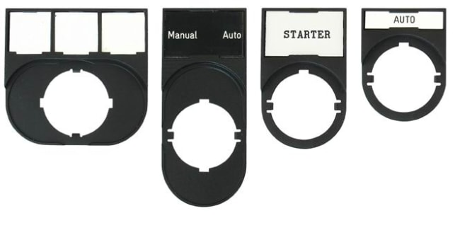 30 x 50 mm snap-in plate only, Black with white text