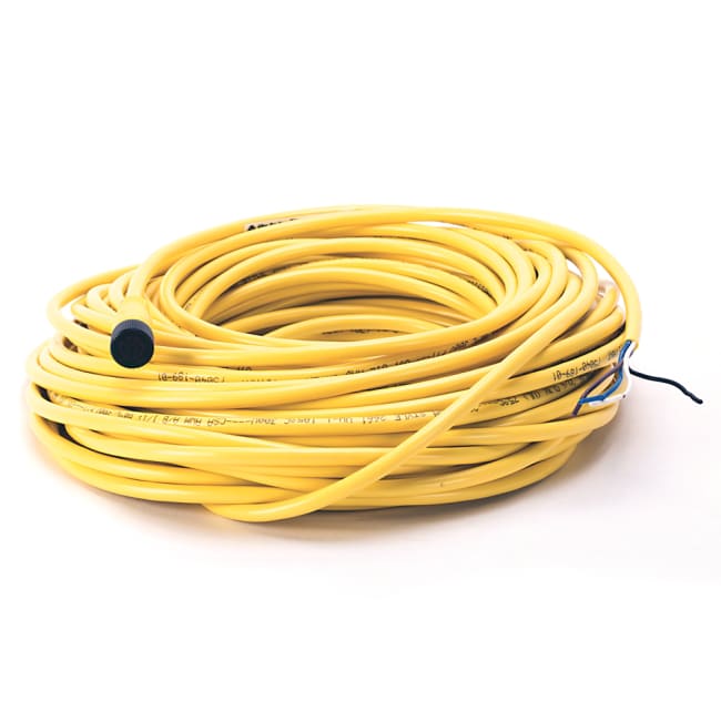M12 kabel, 4-Pin, hunn-løse ender, Gul, Uskjermet, 25m