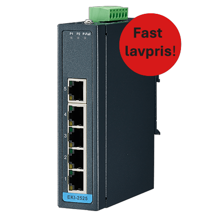 5-port Unmanaged Ind. Fast Ethernet Switch, 12-48VDC