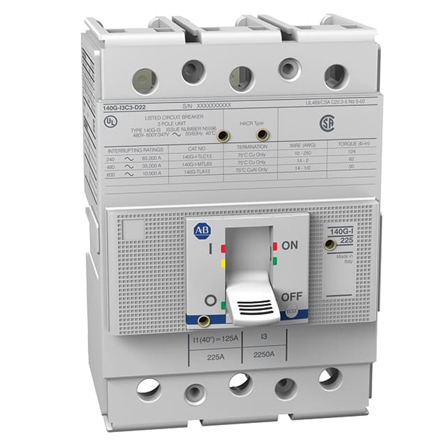 Effektbr. 225A str I 4-pol Icu=50KA 400V fast term./magn.