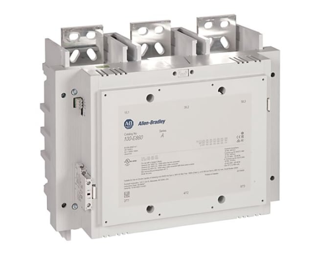 Kontaktor 860A, 100-250VAC/DC styresp. PLC interf. 1NO/1NC