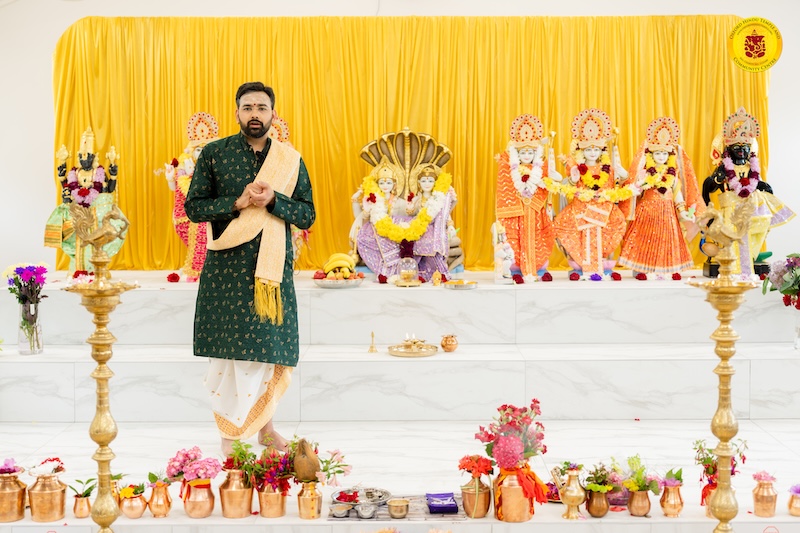 Devotees celebrating the Grand Opening
