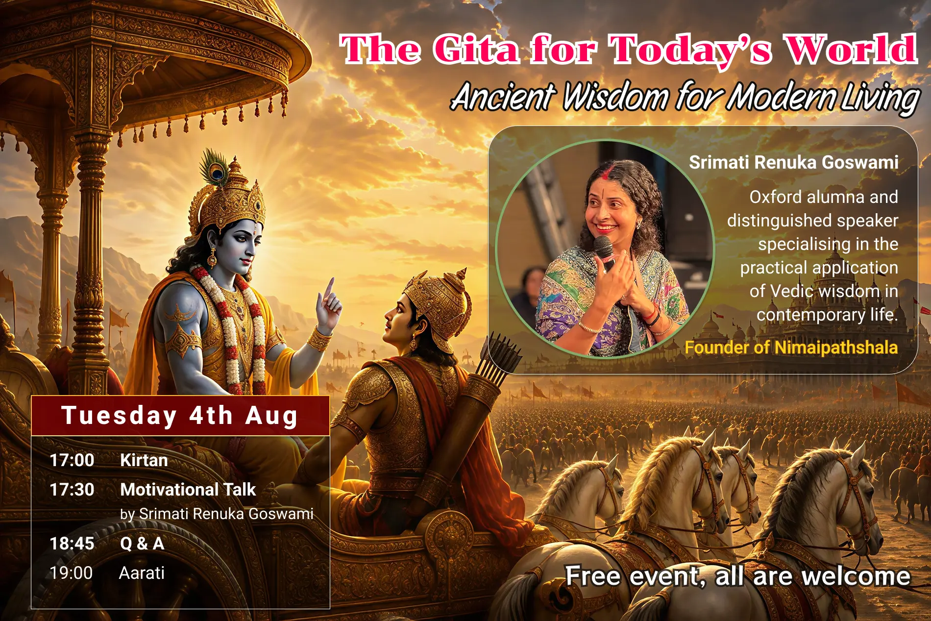 The Gita for Today's World — motivational talk by Srimati Renuka Goswami