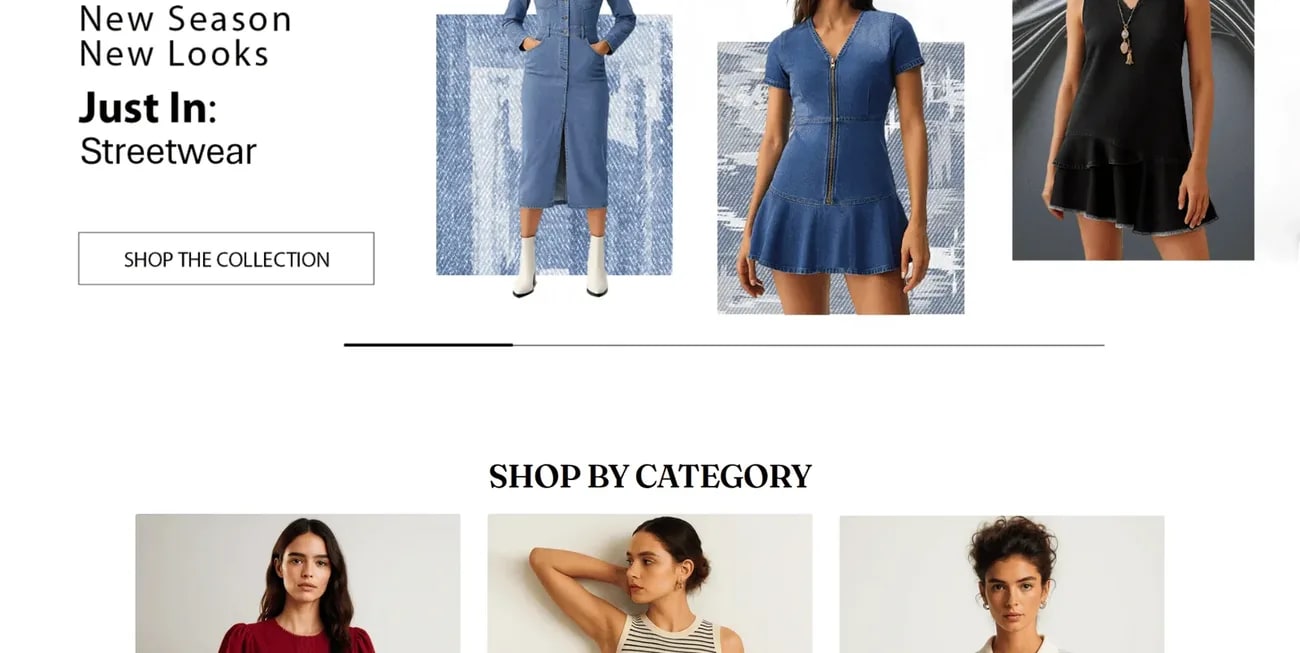Contemporary Fashion Storefront: sample storefront homepage
