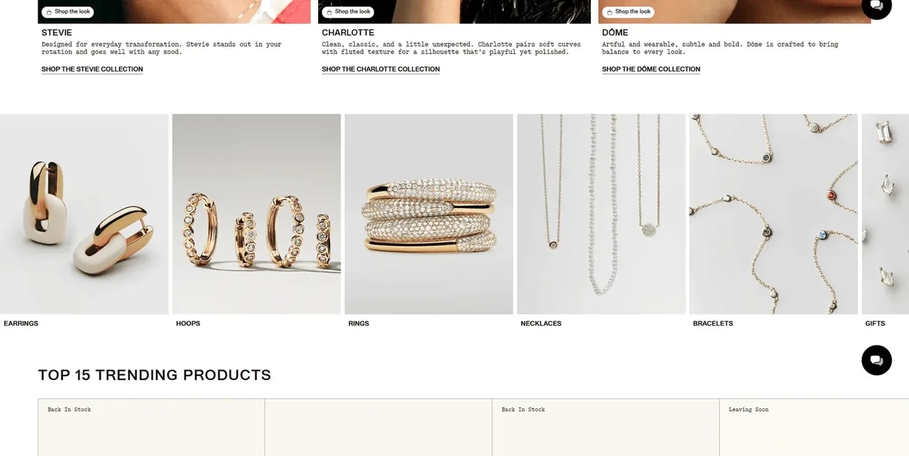 Everyday Jewelry Storefront: sample storefront homepage