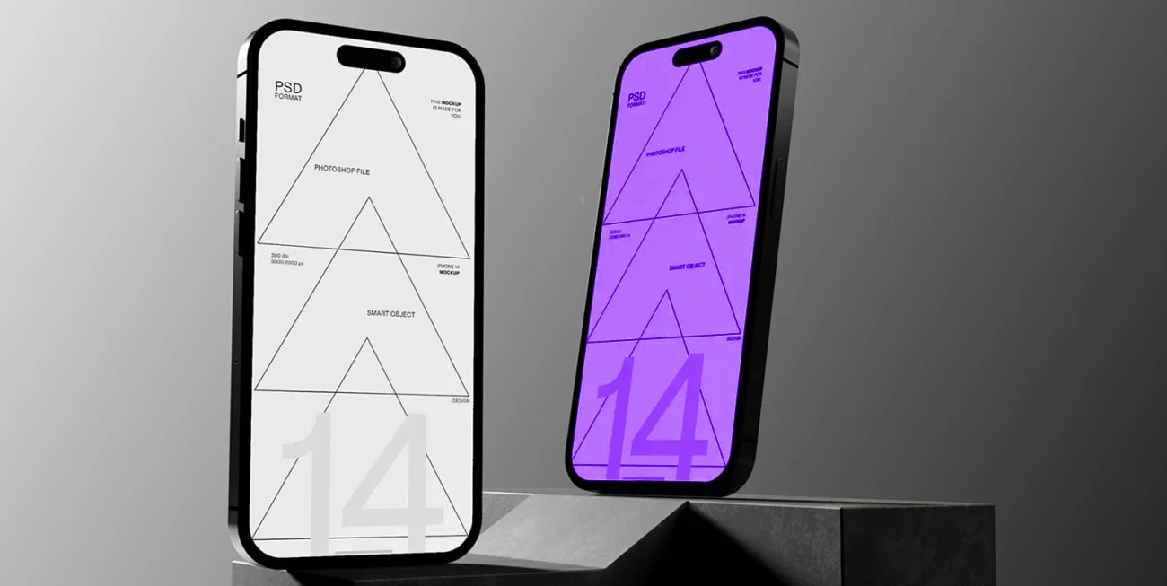 Twin Phone Screen Mockup, a sample device mockup