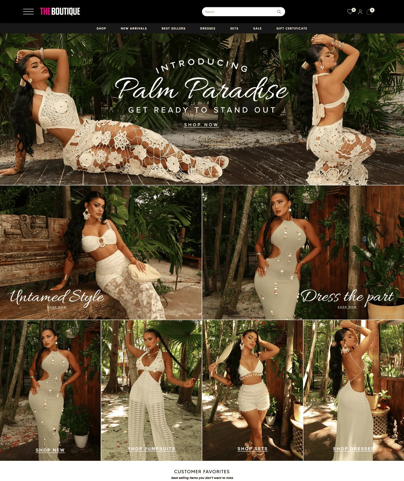 Boutique Fashion Storefront: sample storefront homepage