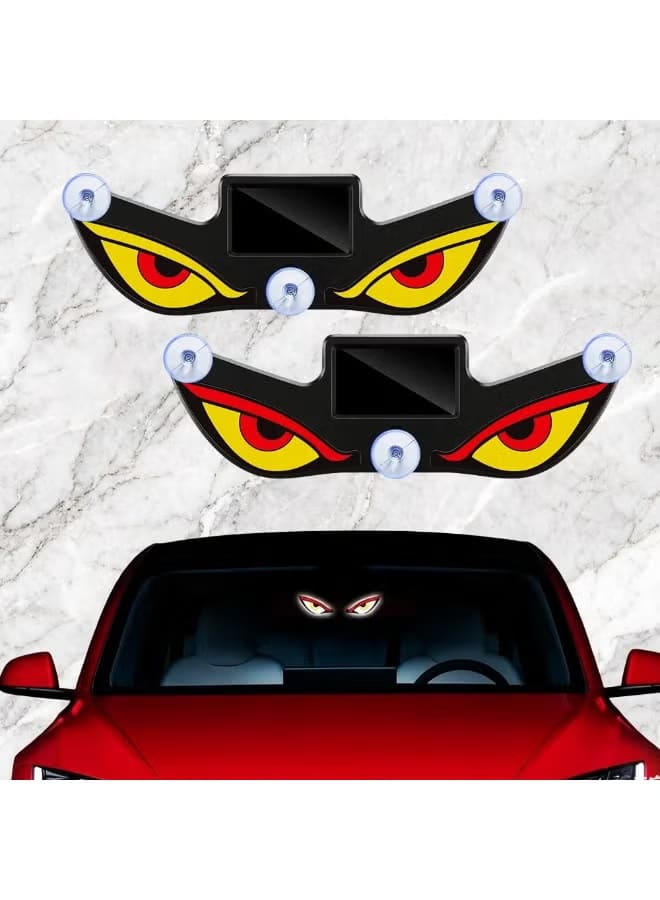 Solar Warning Light Evil Eye Car Accessory – Stylish LED Decorative Headlight with Solar Power, Strong Suction Mount, Multiple Lighting Modes, and Eye-Catching Design for Cars, Trucks, and