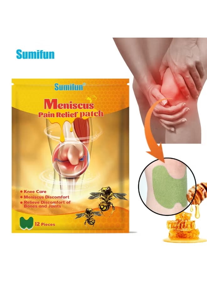 Sumifun Bee Venom Knee Pain Patch with Herbal Natural Ingredients, Effective Relief for Arthritis, Joint Pain & Muscle Stiffness, Flexible and Skin Friendly Pain Patches