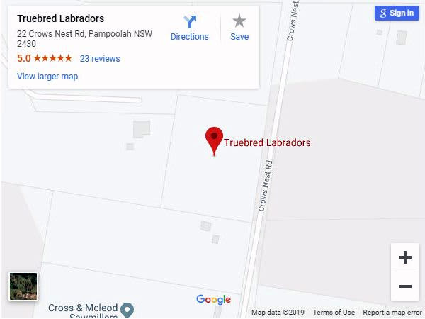 Truebred Labradors location map