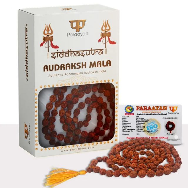 Panchmukhi Rudraksha Mala with 108 Beads