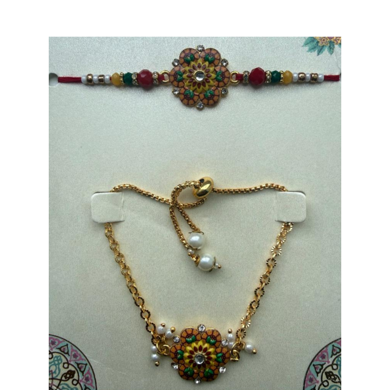 Rakhi - Bhai Bhabhi Floral Set