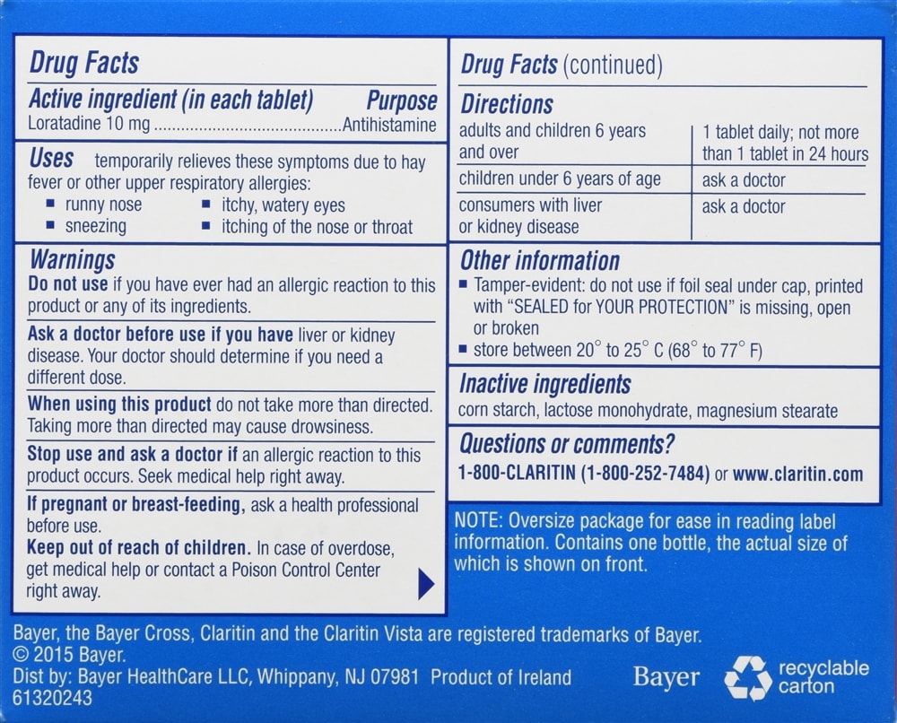 claritin d 24 hour ingredients