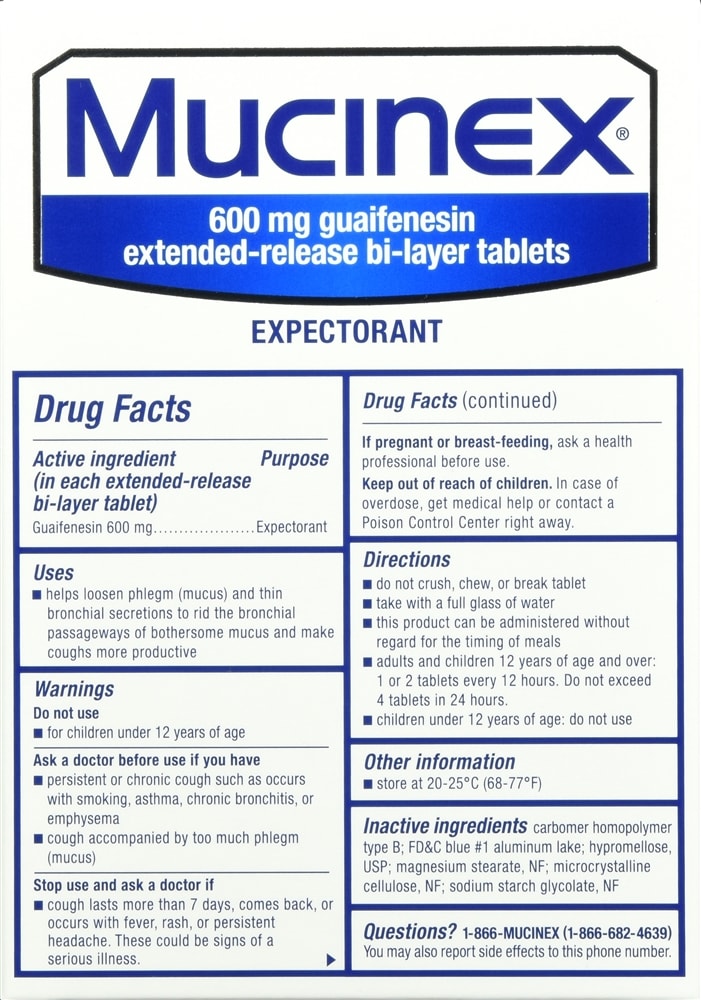 Mucinex Expectorant 12 Hour ExtendedRelease BiLayer Tablets, 100