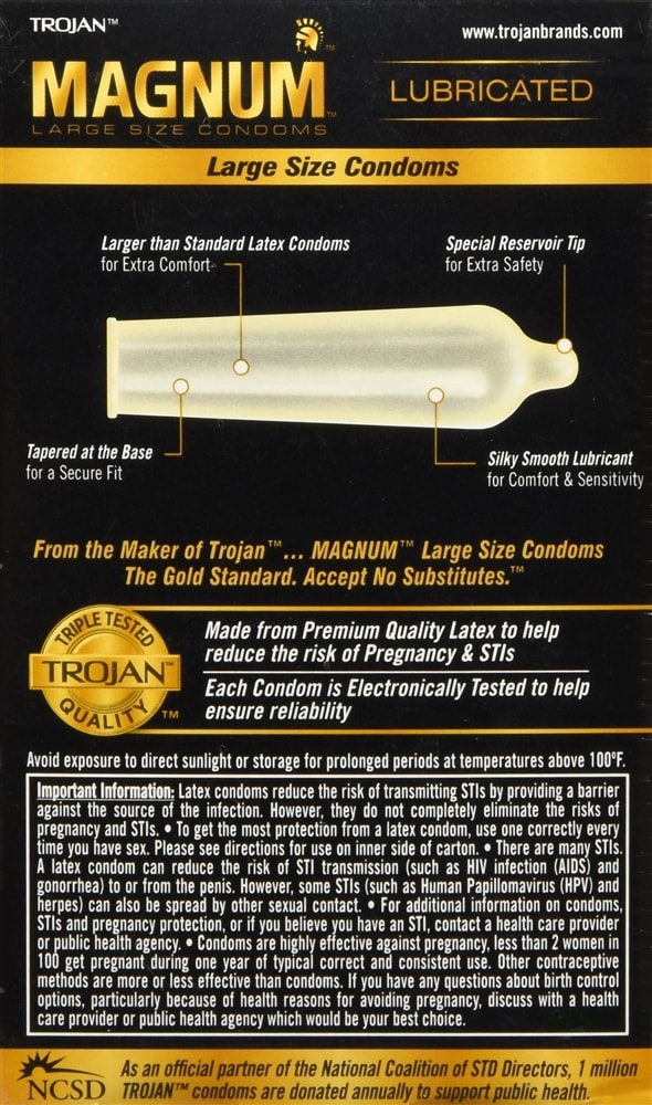 Trojan MAGNUM Large Size Lubricated Latex Condoms Optum Store Optum Store