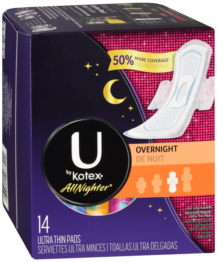 U By Kotex All Nighter Ultra Thin Pads Overnight Optum Store Optum Store