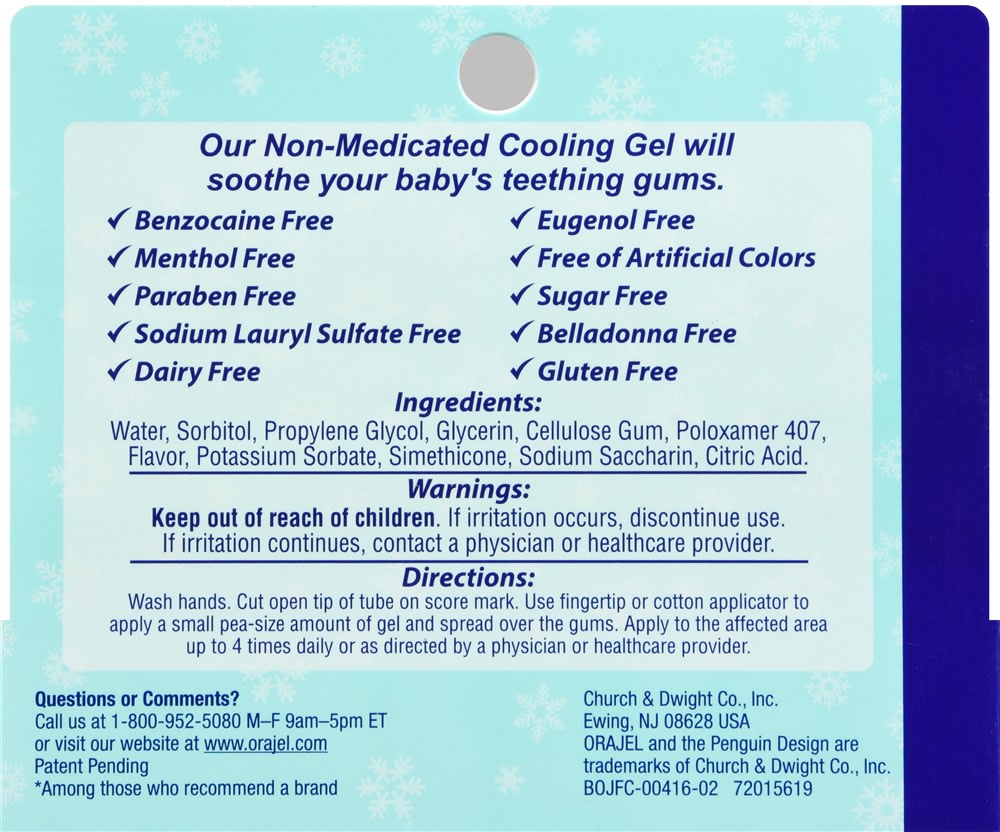 Baby Orajel NonMedicated Cooling Gel for Teething Optum