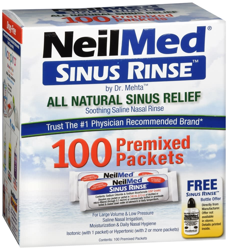NeilMed Sinus Rinse All Natural Soothing Saline Premixed Packets