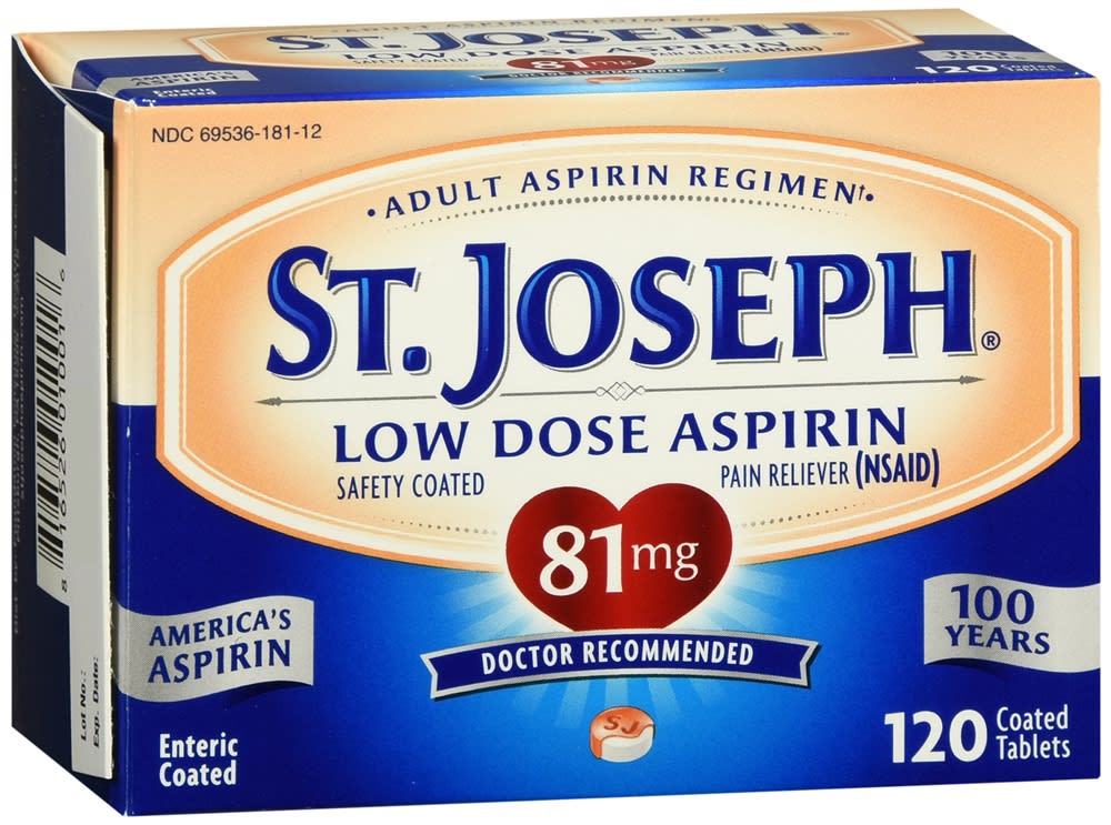 St. Joseph Low Dose Aspirin Coated Tablets, 81mg (120 Count) Optum