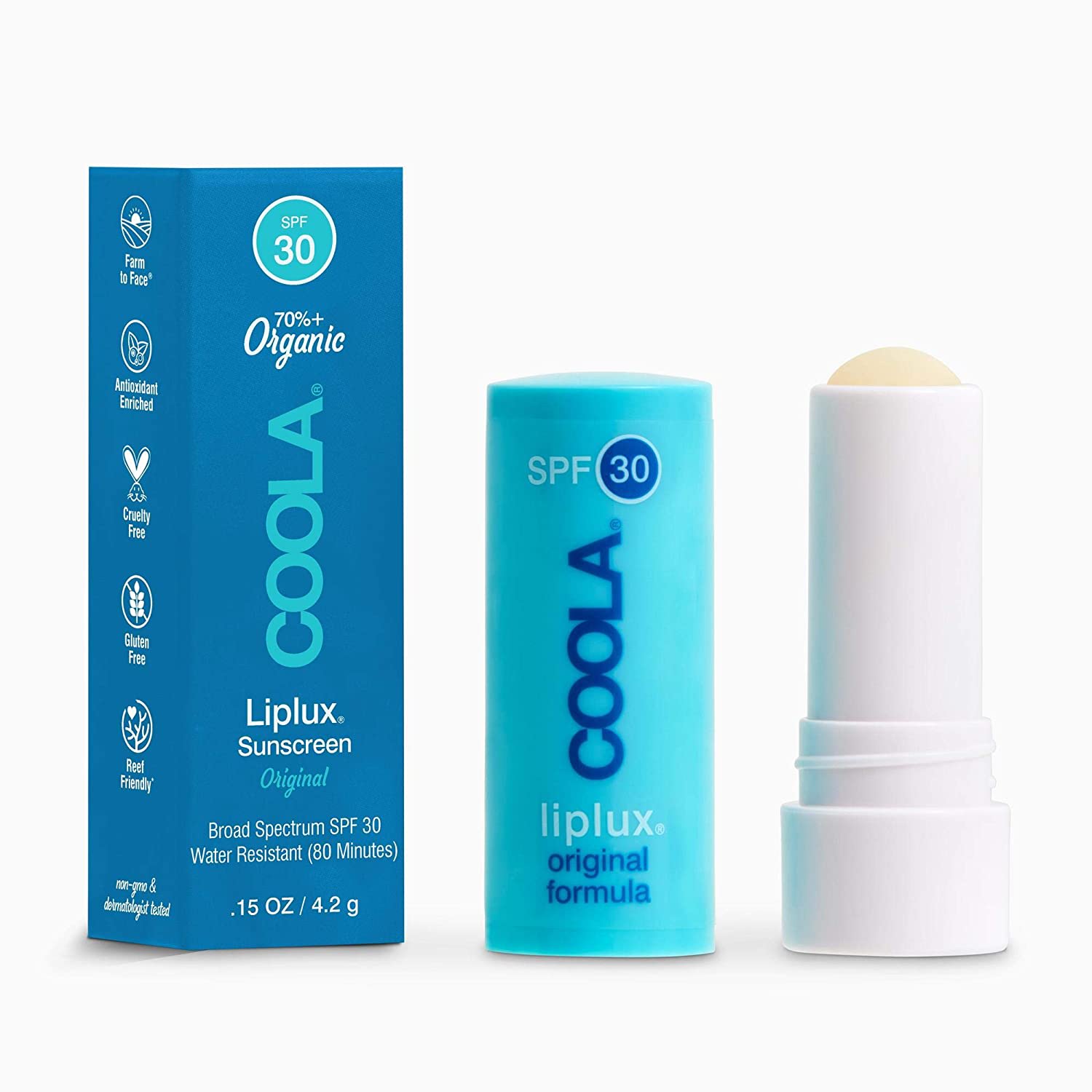 Coola Classic Liplux Organic Lip Balm SPF 30, Original Optum Store
