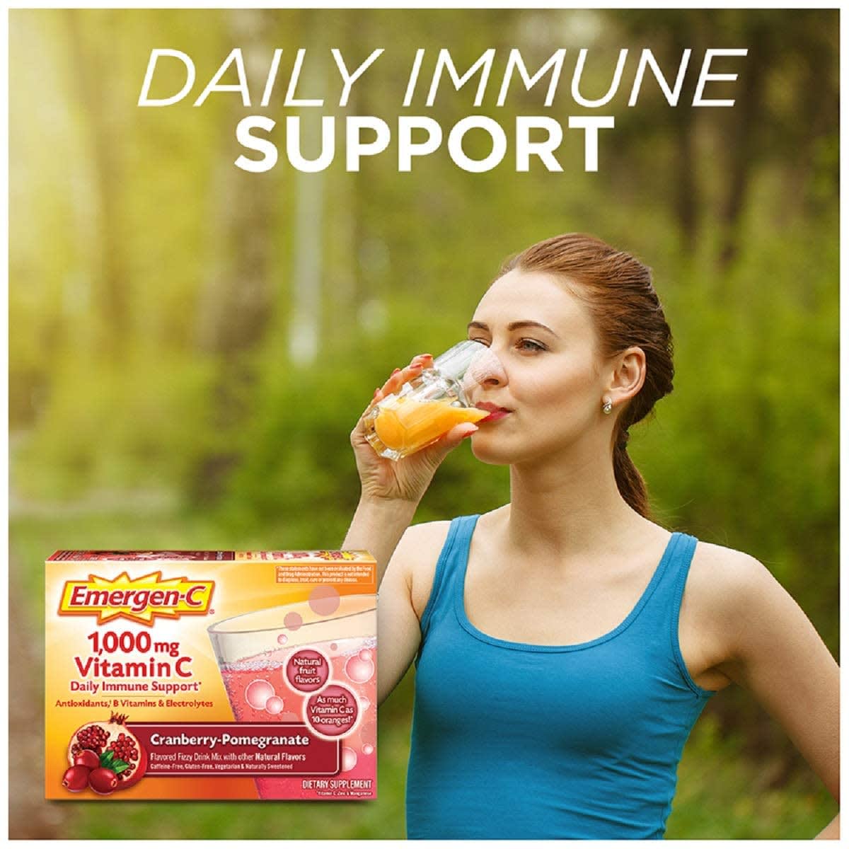 Emergen C 1000mg Vitamin C Fizzy Drink Mix Cranberry Pomegranate 0 33 Oz 30 Ct Optum Store