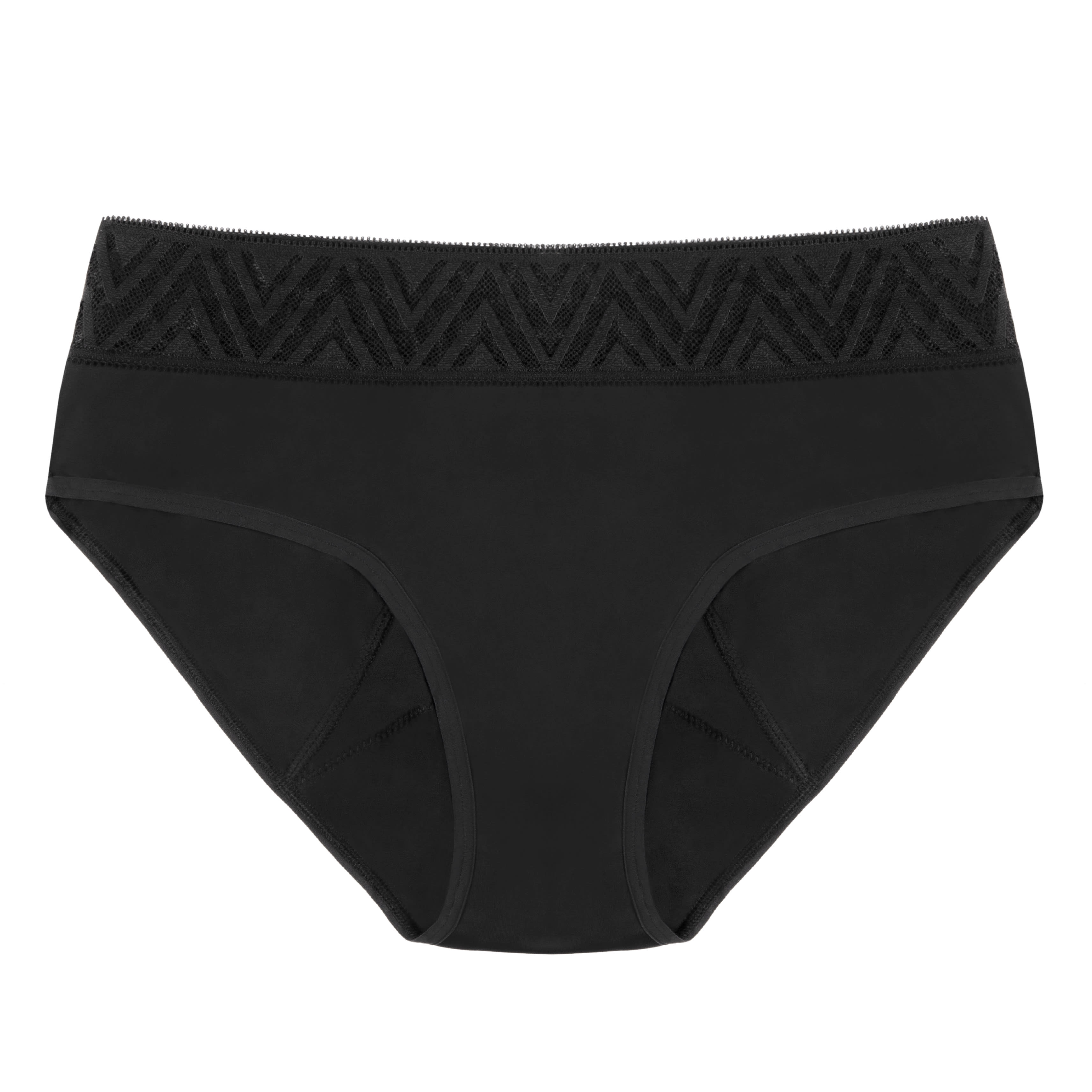 Thinx Period Proof Hiphugger Black XXS (New Geo Lace) Optum Store