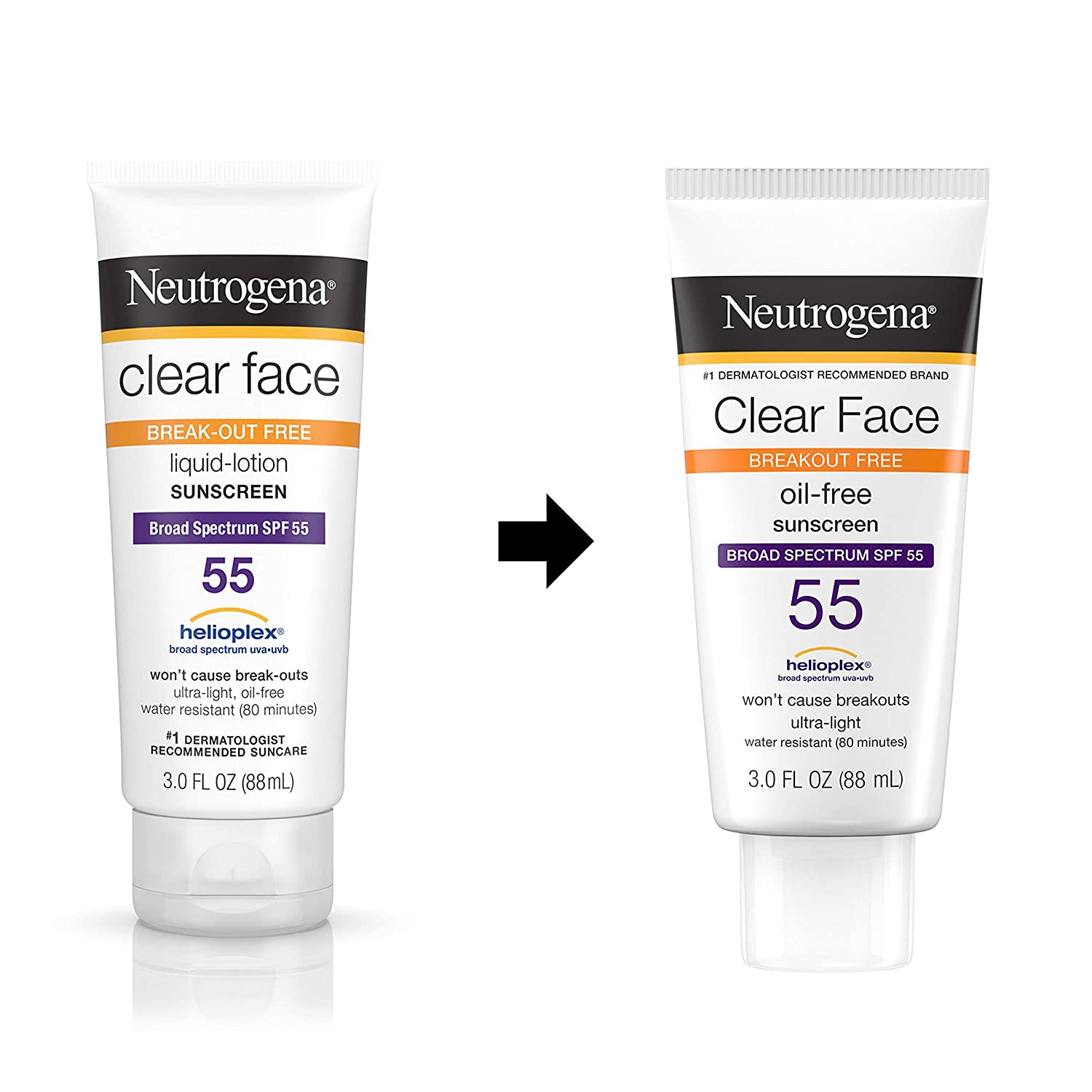 Neutrogena Clear Face BreakOut Free LiquidLotion Sunscreen SPF 55