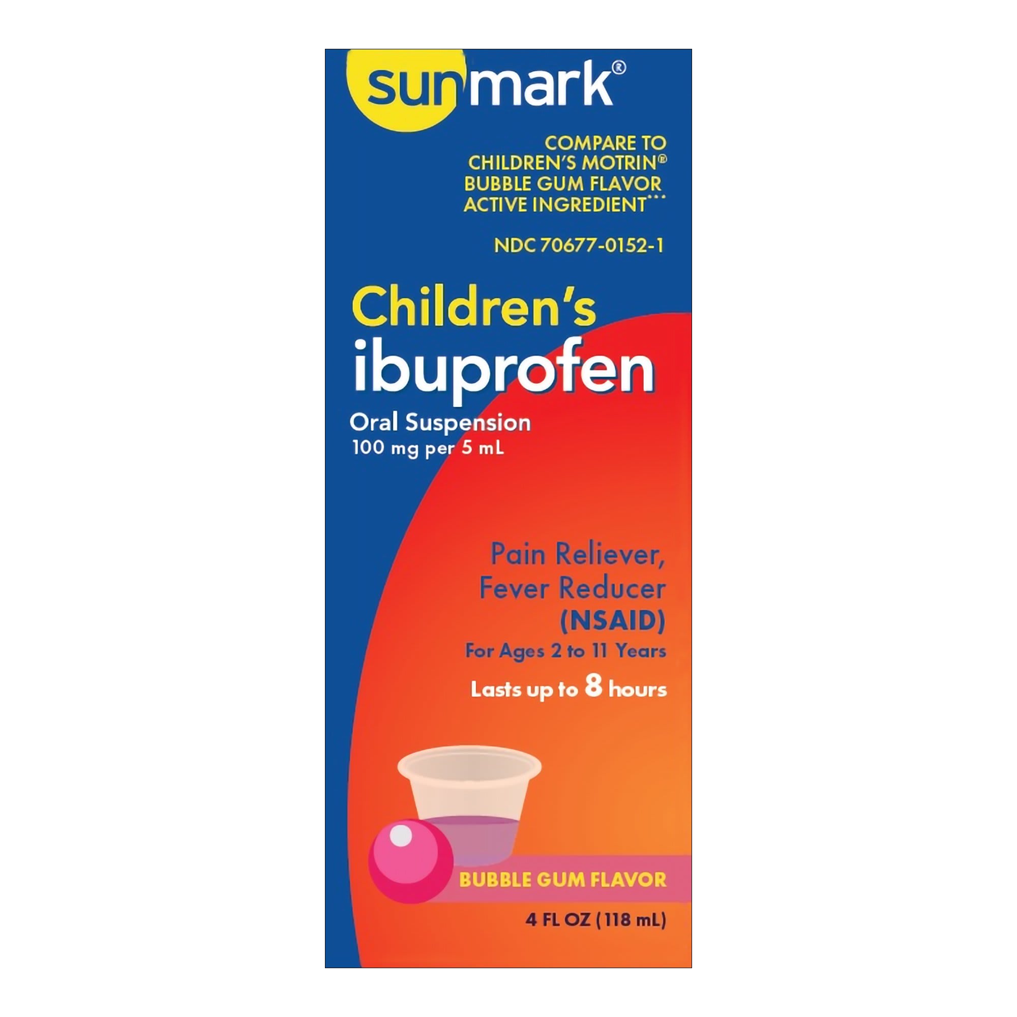 Sunmark Children's Ibuprofen Pain Relief Oral Suspension,