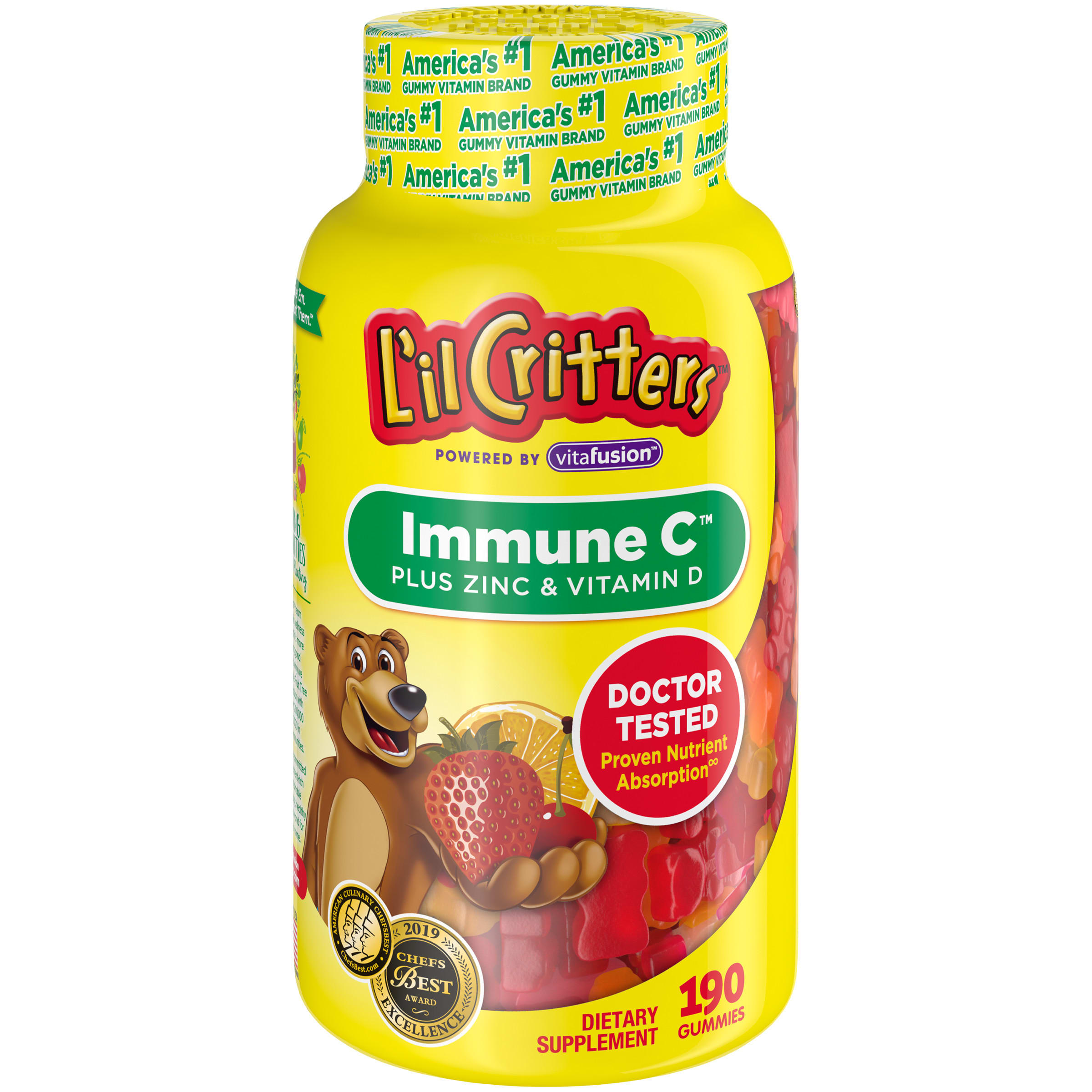 L'il Critters Immune C plus Zinc & Vitamin D Gummies, Fruit ...