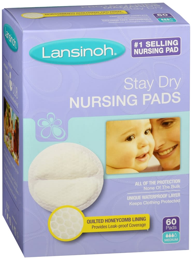 Lansinoh Stay Dry Nursing Pads, Medium - 60 ct