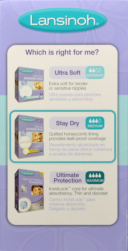 Lansinoh Nursing Pads, Stay Dry - 60 pads