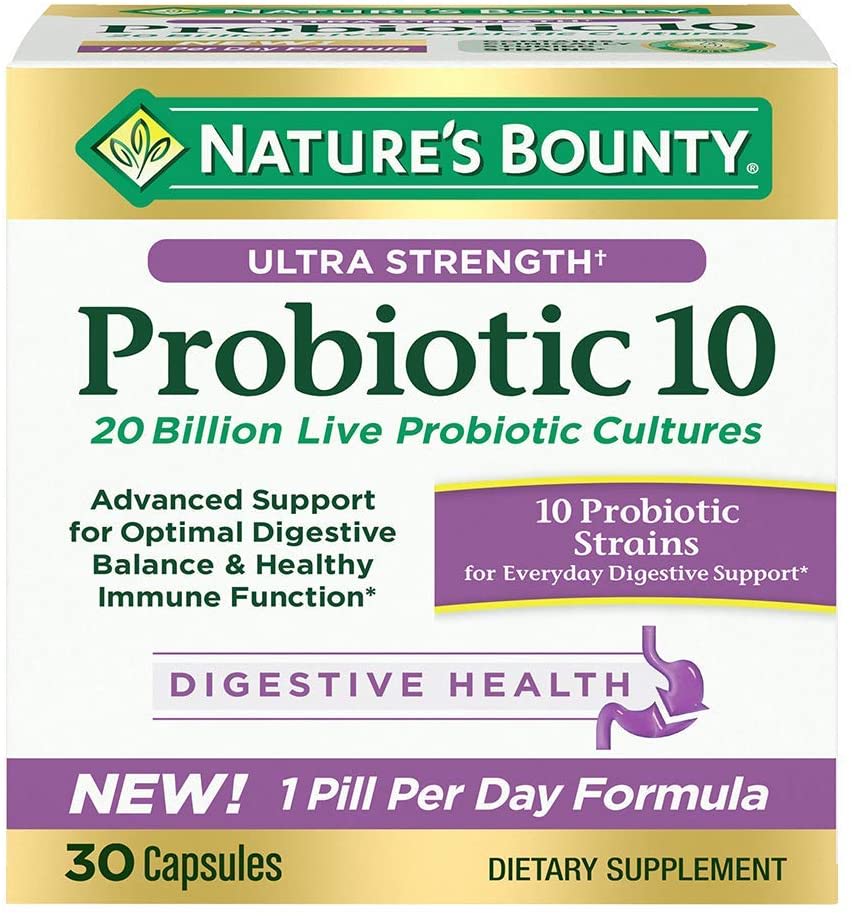 Nature's Bounty Ultra Strength Probiotic 10 Capsules - 30 ct ...