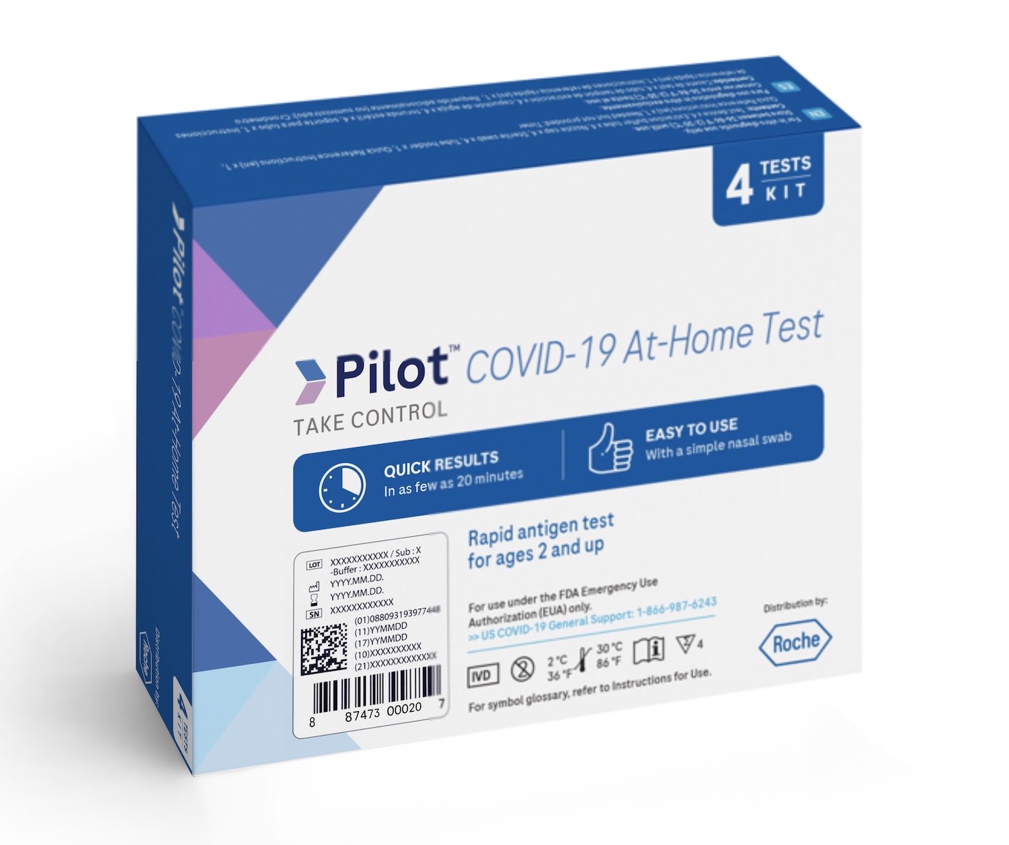 Pilot COVID-19 At-Home Test distributed by Roche - 4 ct | Optum Store