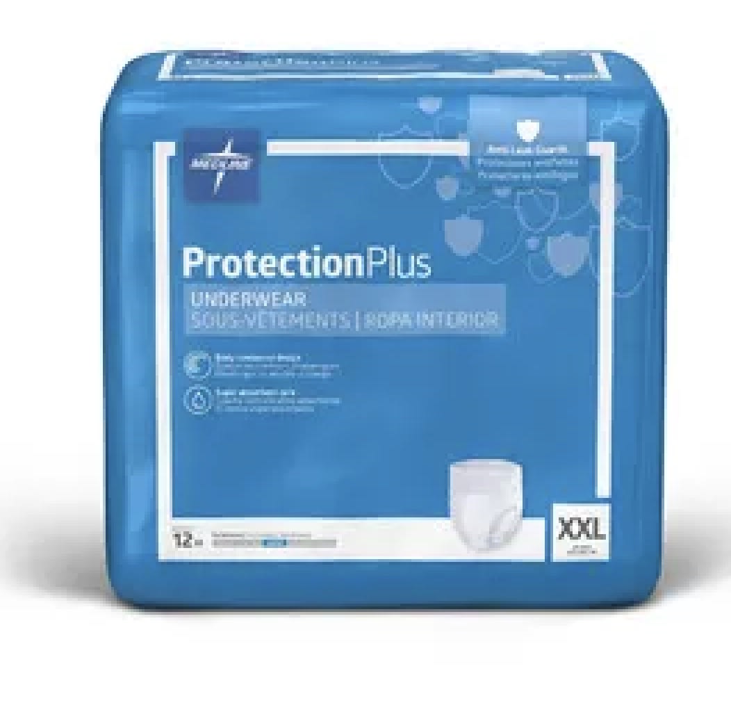 Medline Protection Plus Disposable Underwear Plus 2XL 48Ct