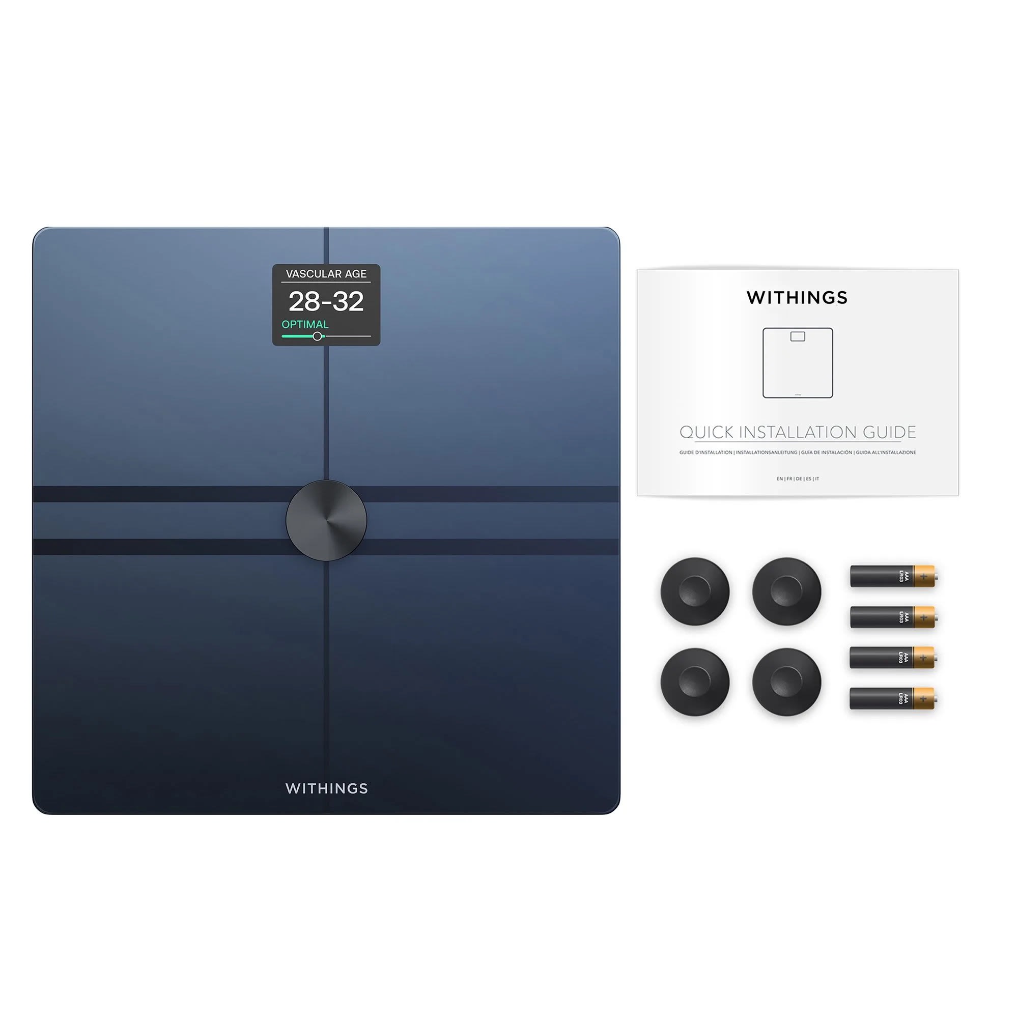 Withings Complete Body Composition Analysis Wi-Fi Smart Scale with LCD  Color Screen - Black