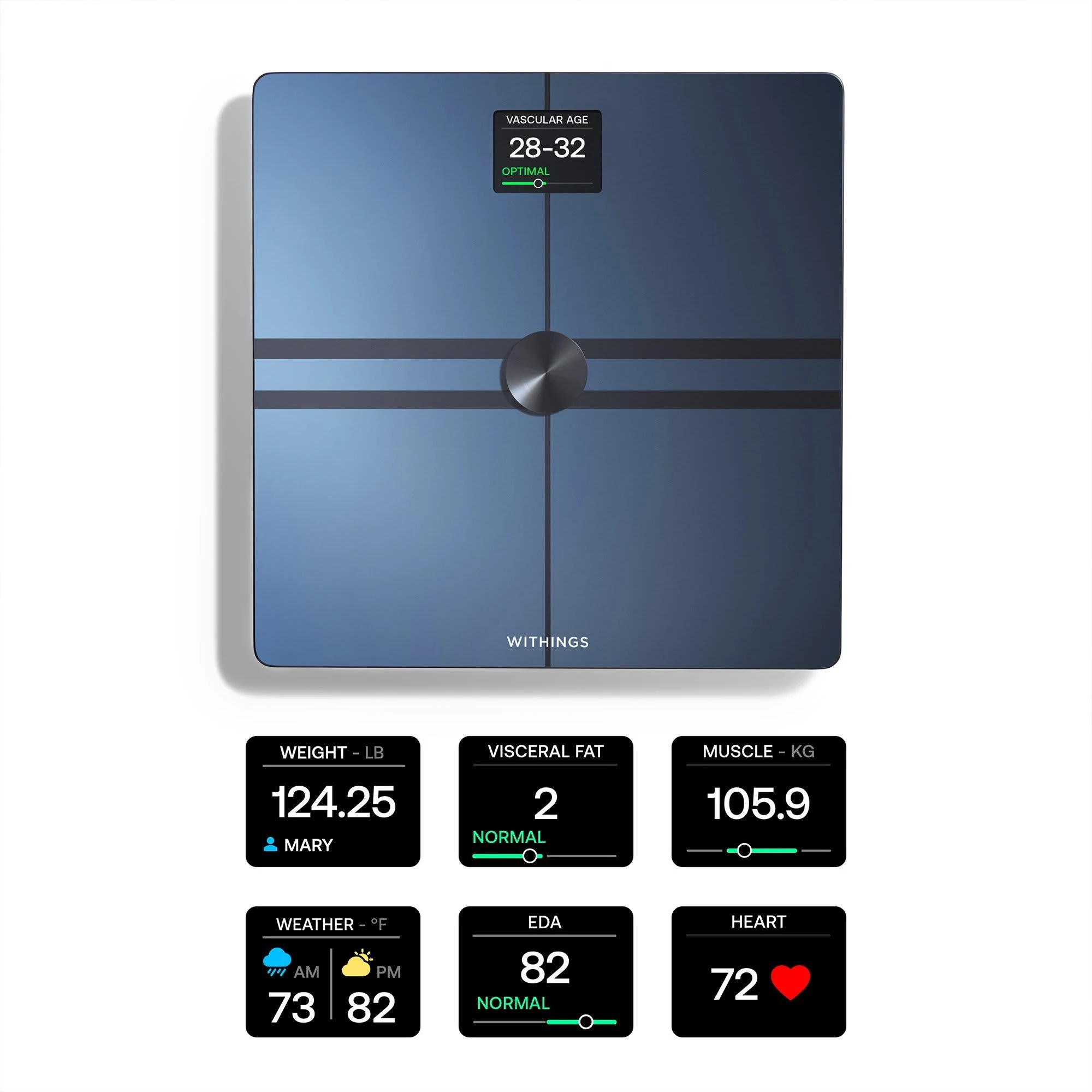 Withings - Body Comp Complete Body Analysis Smart Wi-Fi Scale - Black