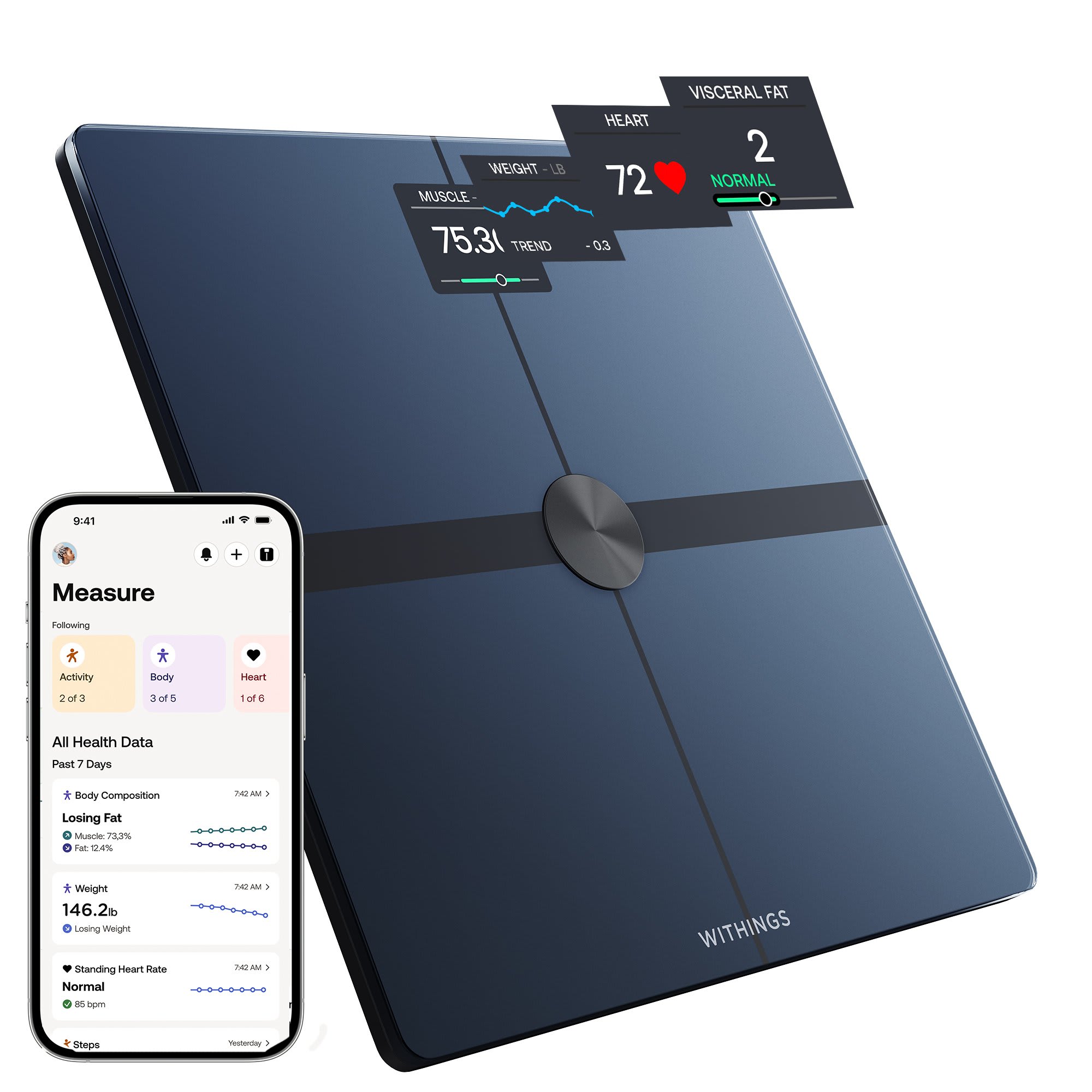 Withings - Body+ Body Composition Smart Wi-Fi Scale - Black