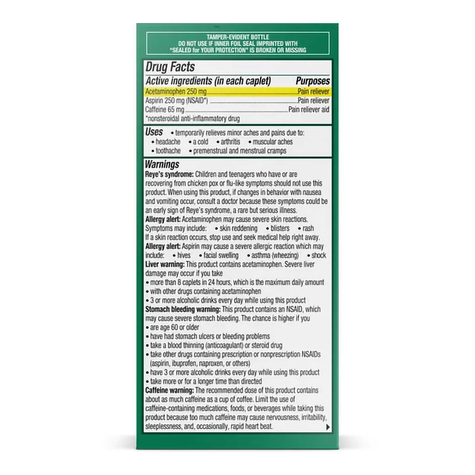 Excedrin Extra Strength Pain Relief Caplets - 100 count