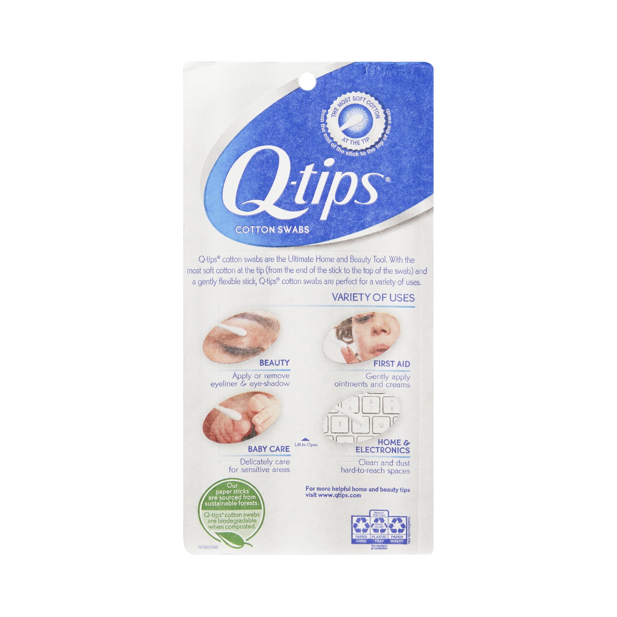 Q-Tips 100% Cotton Swabs - 6 Pack/625 Ct