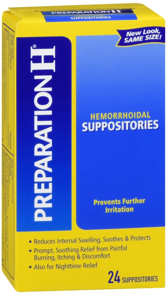 Preparation H Hemorrhoid Symptom Treatment Suppositories, Cocoa Butter, 24  Count 