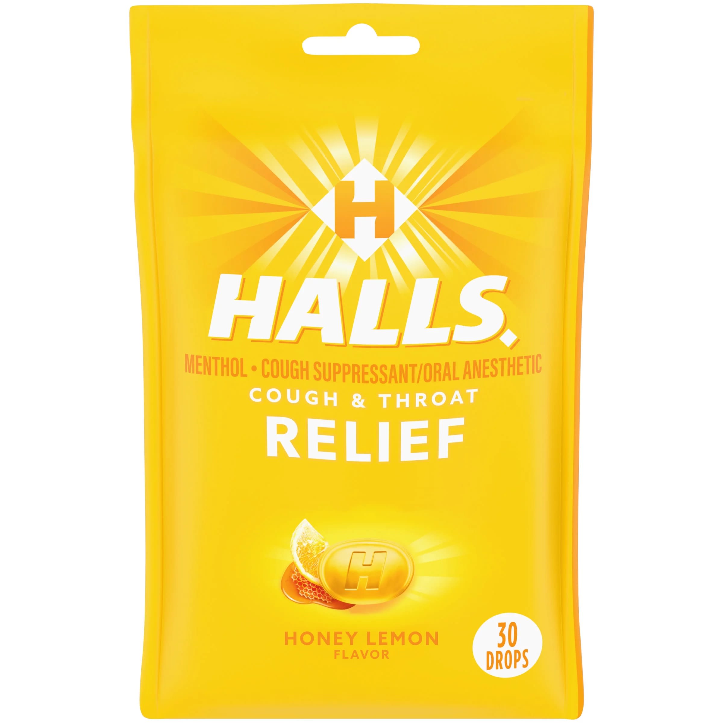 HALLS Relief Cherry Cough Drops, 30 Drops