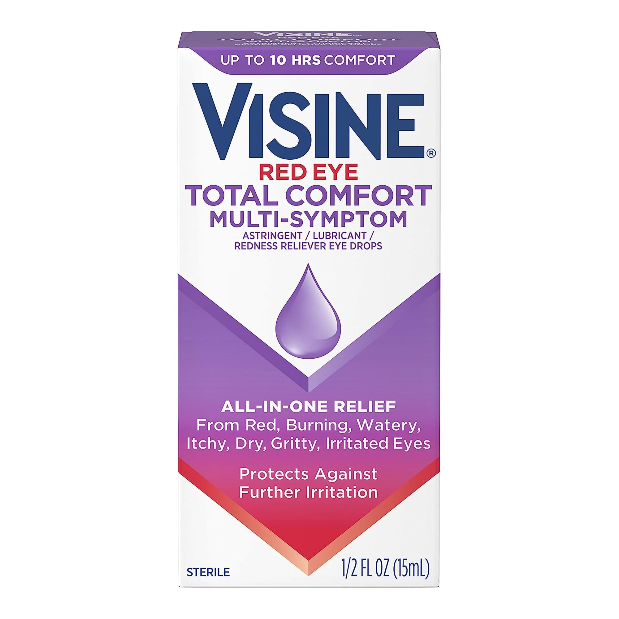  Visine Red Eye Hydrating Comfort Redness Relief and Lubricant  Eye Drops to Help Moisturize and Relieve Red Eyes Due to Minor Eye  Irritations Fast, Tetrahydrozoline HCl, 0.5 fl. oz : Health