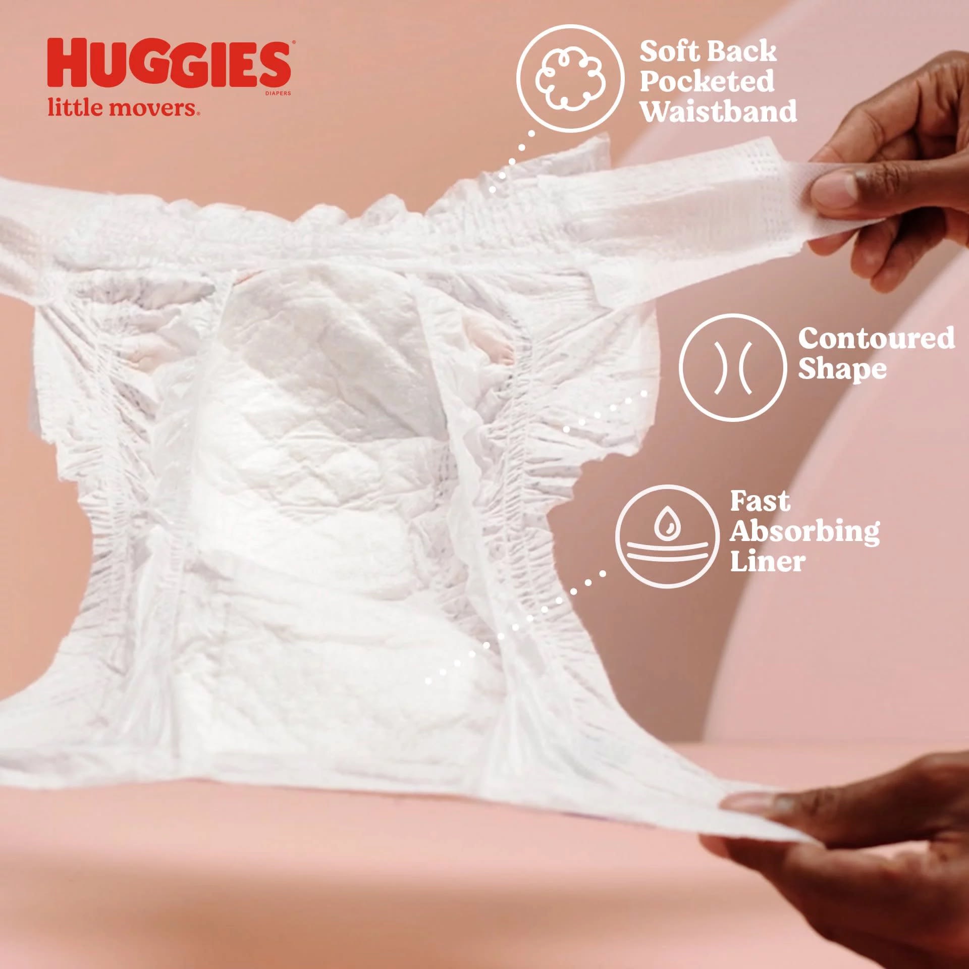 Huggies Little Movers Baby Diapers, Size 6 (35+ lbs) - GroceriesAhead