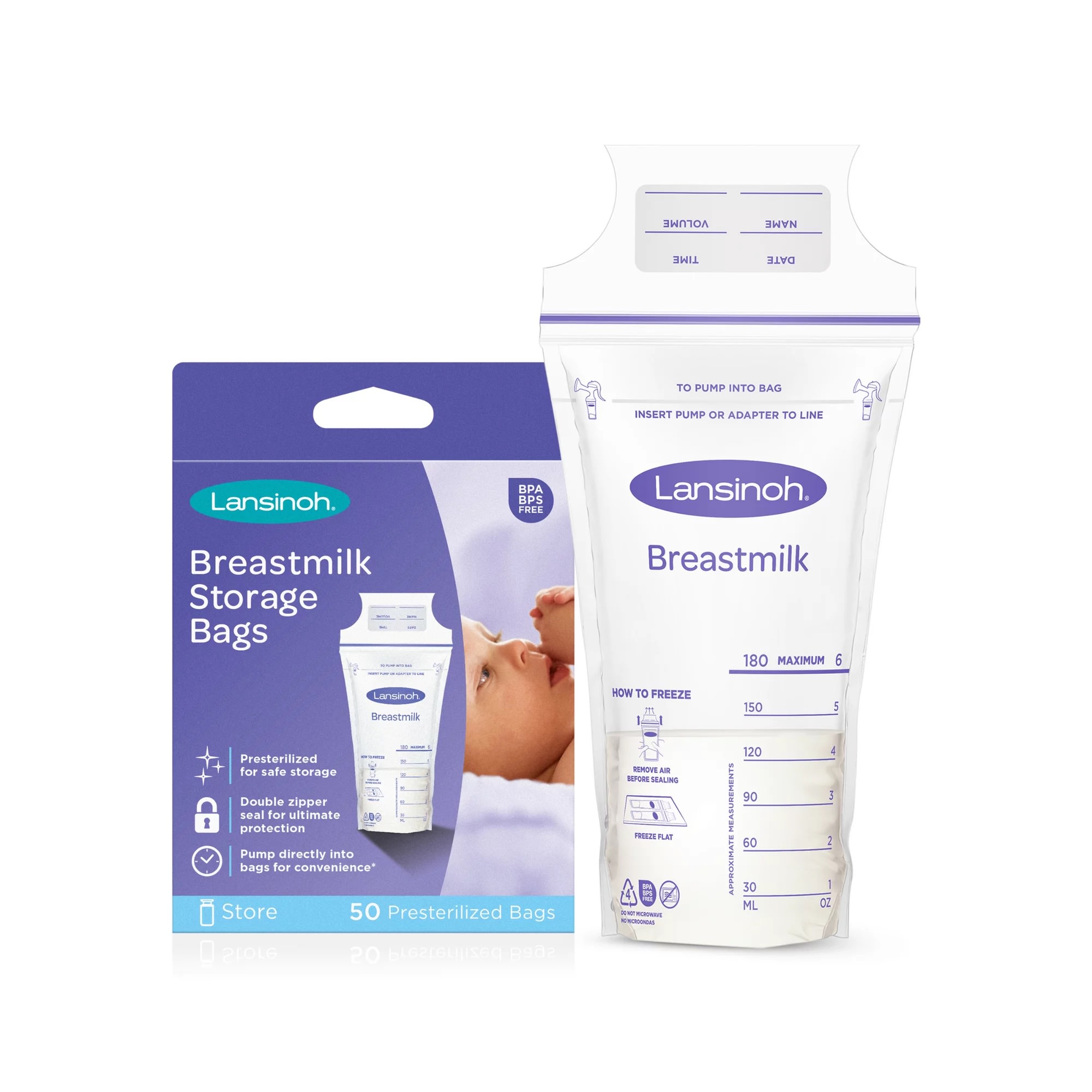 Breastfeeding Essentials Breast Milk Storage Bags 150 Count 6 Oz Hygienical