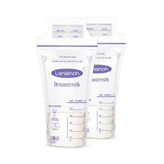 Lansinoh Breast Milk Storage Bags, Polyethylene, Graduated, 6 Ounces, BPA-/BPS-free, Clear, Pre-Sterilized, 50 Count