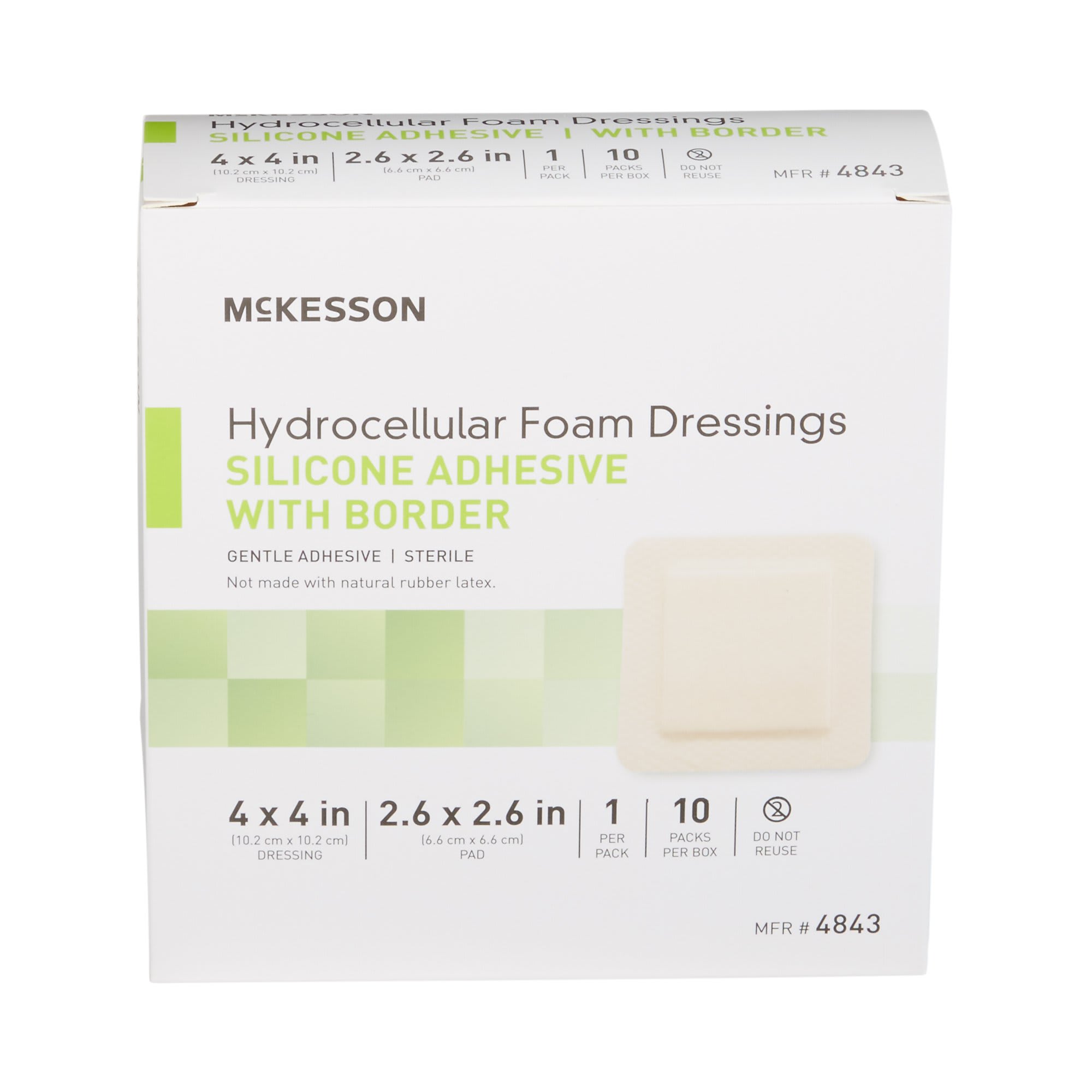 McKesson Hydrocellular Foam Dressing, Silicone Adhesive, 42 OFF
